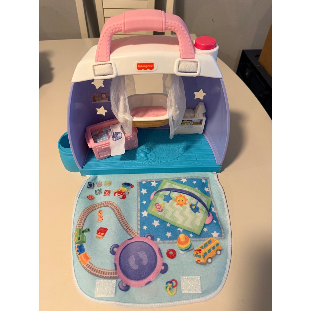 Fisher Price Little People Cuddle Play Nursery Diaper Bag Playset GMN48 Purple